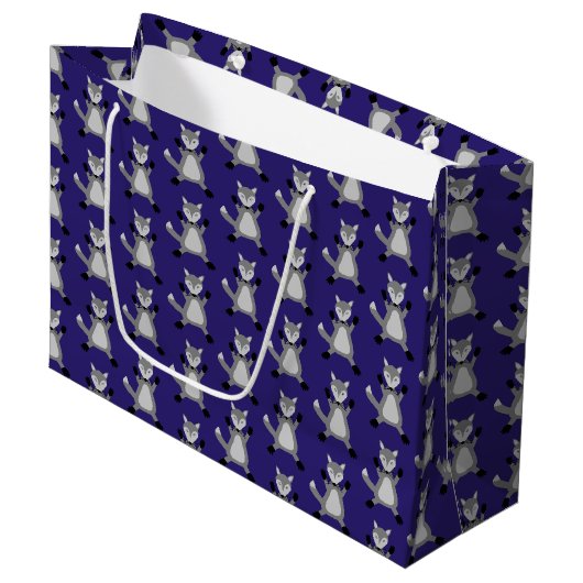 Griezelig Schattige Halloween Wolf Patterned Groot Cadeauzakje (Voorkant Gekanteld)
