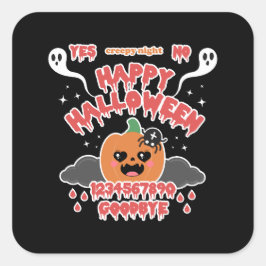 Griezelig Schattige Kawaii Halloween Ghost Board Vierkante Sticker