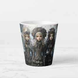 Griezelig Schattige Lowbrow Meisje Latte Cup Mok