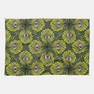 Griezelig Schattige Plant Spring Green Fantasy Art Theedoek