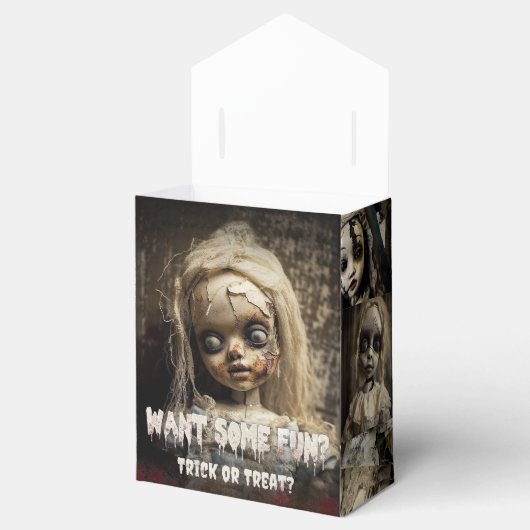 Griezelig Schattige Spooky Bezit Doll Favor Box Bedankdoosjes (Geopend)
