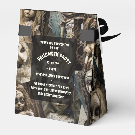 Griezelig Schattige Spooky Voodoo Doll Halloween F Bedankdoosjes (Achterkant)