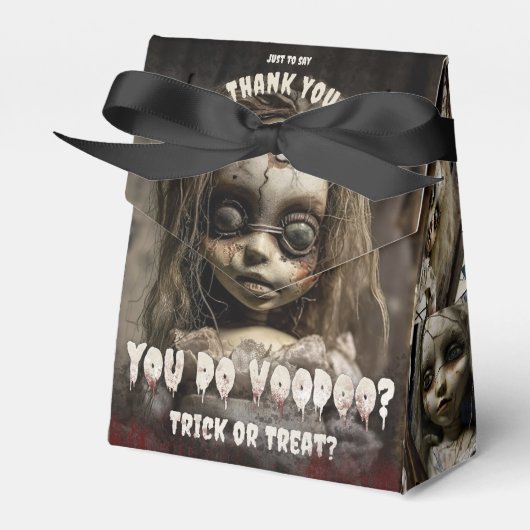 Griezelig Schattige Spooky Voodoo Doll Halloween F Bedankdoosjes (Voorkant Zijde)