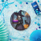 Griezelig Schattigee, Paarse heksenverjaardag, got Papieren Bordje (Feest)