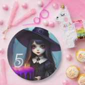 Griezelig Schattigee, Paarse heksenverjaardag, got Papieren Bordje (Feest)