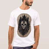 Griezelig schedel gotisch shirt (Voorkant)