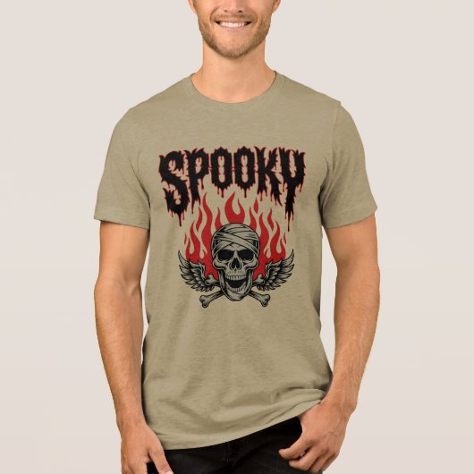 Griezelig Schedel Halloween T-Shirt (Voorkant)