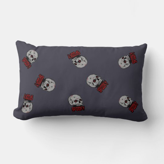 “Griezelig Schedel Horror Design – Griezige Hallow Kussen (Voorkant)
