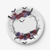 Griezelig Schoon | Donkere Gotische Rozen met Vlee Papieren Bordje (Voorkant)