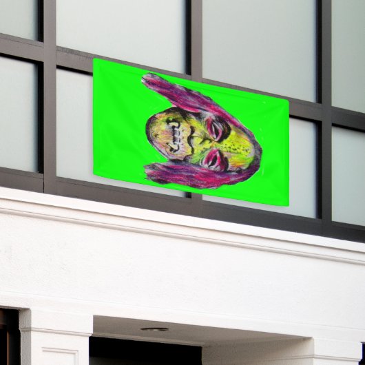 griezelig schrikbeeld van een gruwelijk gruwel spandoek (Buitenkant Gebouw)