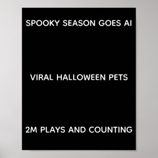 Griezelig Seizoen AI Halloween Huisdieren Typograf Poster