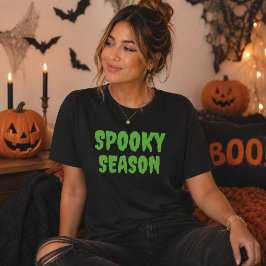 Griezelig Seizoen Groen Halloween Typografie T-Shi Tri-Blend Shirt