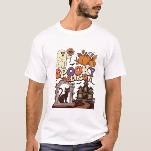 Griezelig Seizoen Halloween Geest Pompoen Zwart Ka T-shirt
