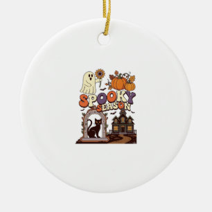 Griezelig Seizoen Halloween Geest Pompoen Zwarte K Keramisch Ornament