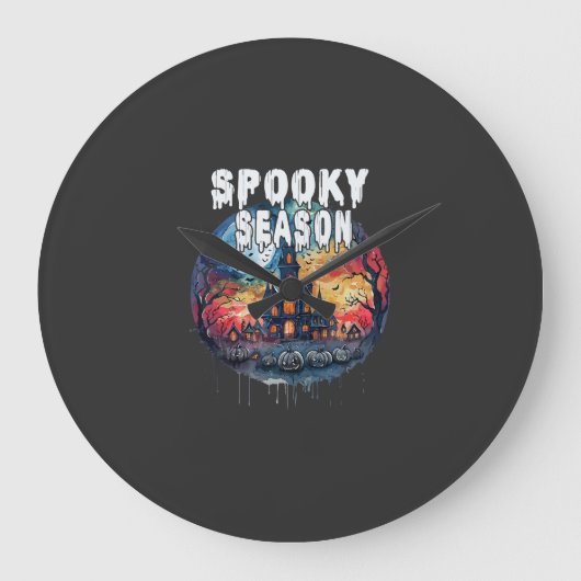 Griezelig Seizoen Halloween Grote Klok (Voorkant)