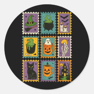 Griezelig Seizoen Halloween Hekserij Geest Pompoen Ronde Sticker