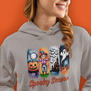 Griezelig Seizoen Halloween Herfst Autumn Penseels Hoodie