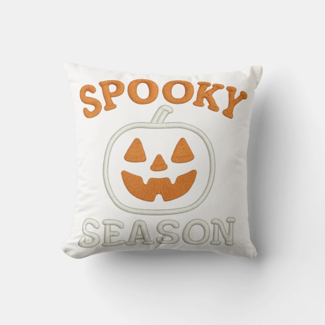 Griezelig Seizoen Halloween Pompoenveld Kussen (Voorkant)