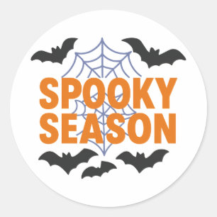 Griezelig Seizoen Halloween Vleermuizen Web Ronde Sticker