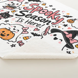 Griezelig Seizoen Is Hier Halloween Whiteboard Doo Sherpa Deken
