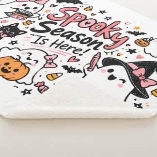 Griezelig Seizoen Is Hier Halloween Whiteboard Doo Sherpa Deken