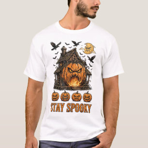 Griezelig Seizoen Schattig Geest Pompoen Halloween T-shirt