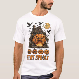 Griezelig Seizoen Schattig Geest Pompoen Halloween T-shirt