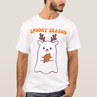 Griezelig Seizoen Schattig Hertengeest met Herfstb T-shirt