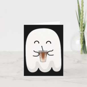 Griezelig Seizoen Schattig Klein Geestje Ijs Koffi Kaart