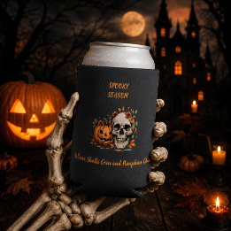Griezelig Seizoen Schedel Pompoen Halloween Seltzer Blikjeskoeler