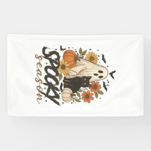 Griezelig Seizoen Spook Retro Griezelflora Hallowe Spandoek