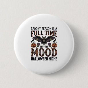 Griezelig Seizoen T-shirt Vintage Gravure Hallowee Ronde Button 5,7 Cm