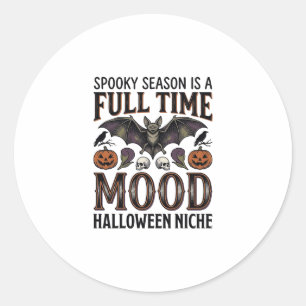 Griezelig Seizoen T-shirt Vintage Gravure Hallowee Ronde Sticker