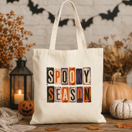 Griezelig Seizoen Vintage Blokletters Tote Bag