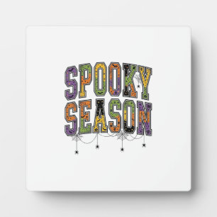 Griezelig Seizoen Vintage Halloween Typografie Ont Fotoplaat