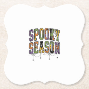 Griezelig Seizoen Vintage Halloween Typografie Ont Kartonnen Onderzetters