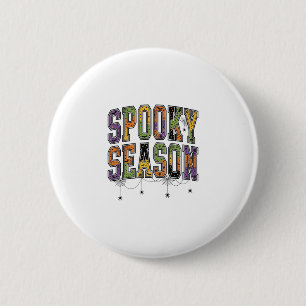 Griezelig Seizoen Vintage Halloween Typografie Ont Ronde Button 5,7 Cm