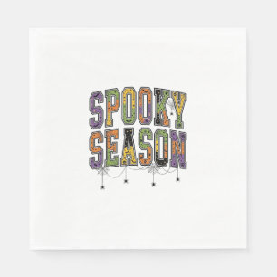 Griezelig Seizoen Vintage Halloween Typografie Ont Servet