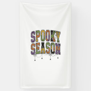 Griezelig Seizoen Vintage Halloween Typografie Ont Spandoek