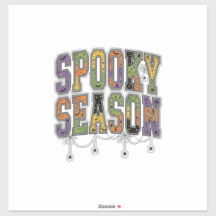 Griezelig Seizoen Vintage Halloween Typografie Ont Sticker