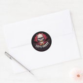 Griezelig Skelet Halloween Feestje Ronde Sticker (Envelop)