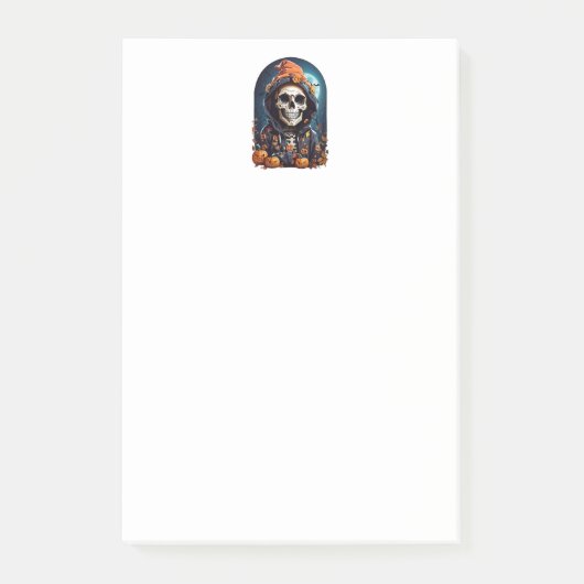 Griezelig skelet & herfstpompoenen Halloween Post-it® Notes (Voorkant)