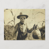 Griezelig  Skelet in maïsveld Briefkaart (Voorkant)