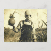 Griezelig  Skelet in maïsveld Briefkaart (Voorkant)