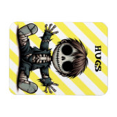 griezelig skelet jongen geven knuffels cartoon kun magneet (Horizontaal)