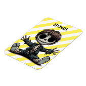 griezelig skelet jongen geven knuffels cartoon kun magneet (Linkerzijde)