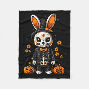 Griezelig Skelet Konijn Halloween Kostuum Fleece Deken
