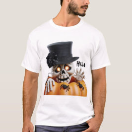 Griezelig Skelet met Hoge Hoed Halloween Decoratie T-shirt