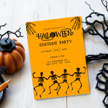 Griezelig Skelet Oranje & zwarte Halloween-feest