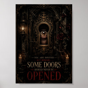 Griezelig Sleutelgat Oog Gotische Halloween Horror Poster